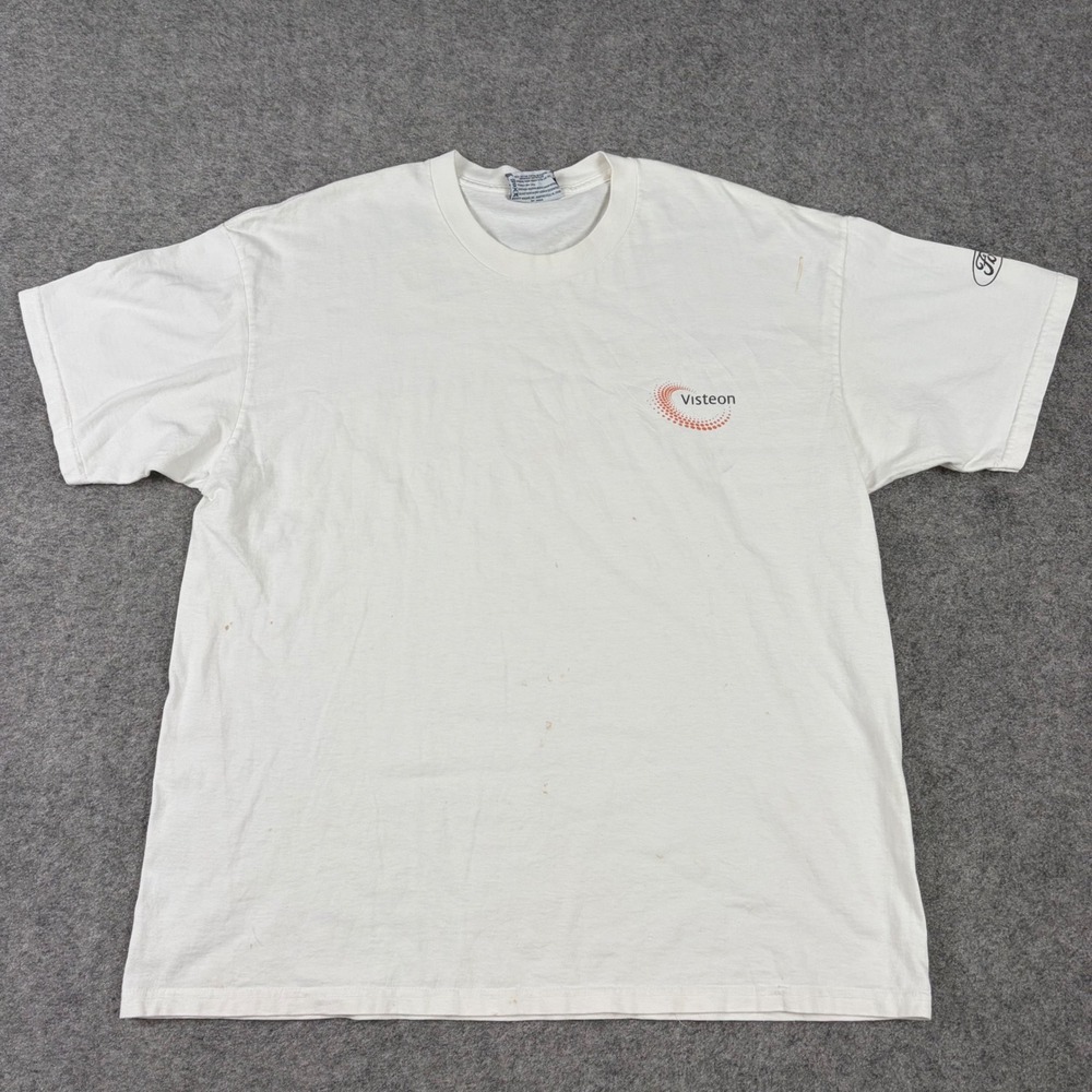 Lee Visteon Ford T Shirt Mens XL White Vintage 90s Made in USA Automotive Promo